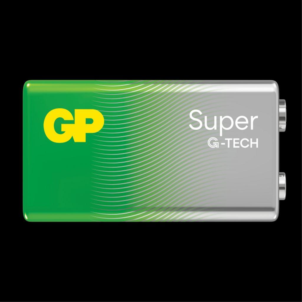 GP Super Alkaline 9V brannalarmbatteri i type 1604A/6LF22 fra Batteriexperten